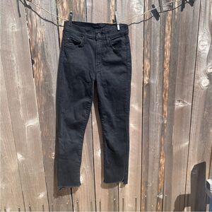 Mother cropped raw hem jeans size 24 in black